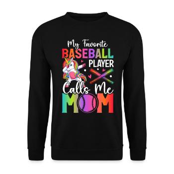 Maman de baseball - Sweat-shirt Unisexe - noir - Devant - Alina (178cm) & Michal (187cm)