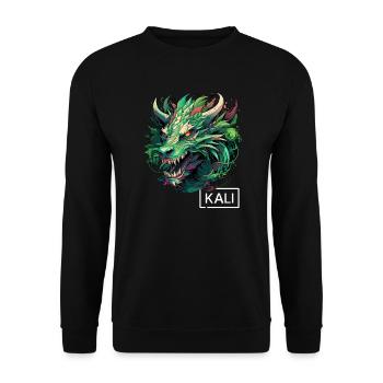 Dragon Kali Linux vert moderne pour les hackers - Sweat-shirt Unisexe - noir - Devant - Alina (178cm) & Michal (187cm)