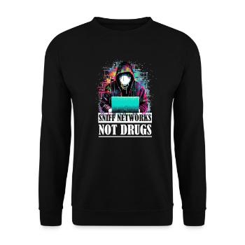 Renifler les réseaux, pas les drogues pour les - Sweat-shirt Unisexe - noir - Devant - Alina (178cm) & Michal (187cm)