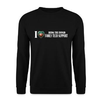 Unbezahlter technischer Support für Familien: Die - Unisex Pullover - Schwarz - Vorne - Alina (178cm) & Michal (187cm)