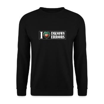Eine Liebe zu unvorhergesehenen Fehlern für Coder - Unisex Pullover - Schwarz - Vorne - Alina (178cm) & Michal (187cm)