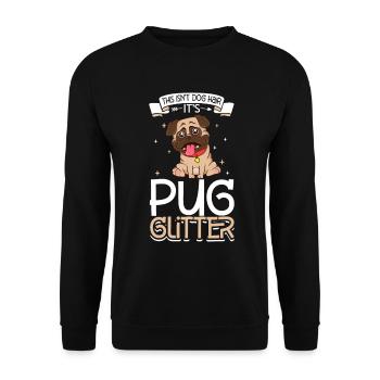 Pug Glitter - Unisex Sweatshirt - black - Front - Alina (178cm) & Michal (187cm)