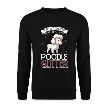 Poodle Glitter - Unisex Sweatshirt - black - Front - Alina (178cm) & Michal (187cm)