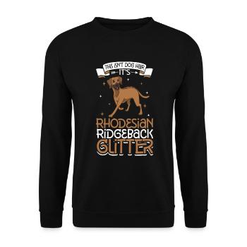 Rhodesian Ridgeback Glitzer - Unisex Pullover - Schwarz - Vorne - Alina (178cm) & Michal (187cm)