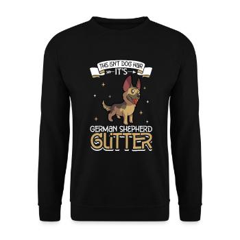 German Shepherd Glitzer - Unisex Pullover - Schwarz - Vorne - Alina (178cm) & Michal (187cm)