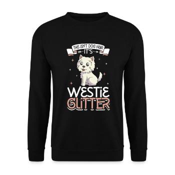Westie Glitter - Unisex Sweatshirt - black - Front - Alina (178cm) & Michal (187cm)