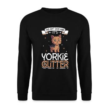 Yorkie Glitter - Unisex Sweatshirt - black - Front - Alina (178cm) & Michal (187cm)