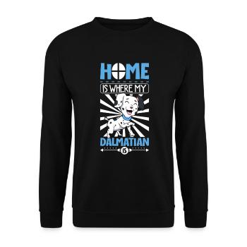 Home is where my Dalmatian is - Dalmatiner - Unisex Sweatshirt - black - Front - Alina (178cm) & Michal (187cm)