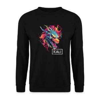 Kali Linux Dragon Design coloré pour DevOps et - Sweat-shirt Unisexe - noir - Devant - Alina (178cm) & Michal (187cm)
