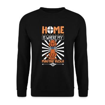 Home is where my Magyar Vizsla is - Magyar Vizsla - Unisex Sweatshirt - black - Front - Alina (178cm) & Michal (187cm)
