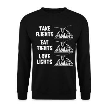 Mothman Kryptozoologie - Unisex Pullover - Schwarz - Vorne - Alina (178cm) & Michal (187cm)