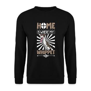 Home is where my Whippet is - Whippet - Unisex Sweatshirt - black - Front - Alina (178cm) & Michal (187cm)