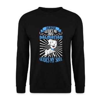 Jésus et mon Dalmatien - Sweat-shirt Unisexe - noir - Devant - Alina (178cm) & Michal (187cm)