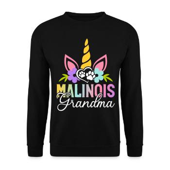 Belgian Malinois Dog - Unisex Sweatshirt - black - Front - Alina (178cm) & Michal (187cm)