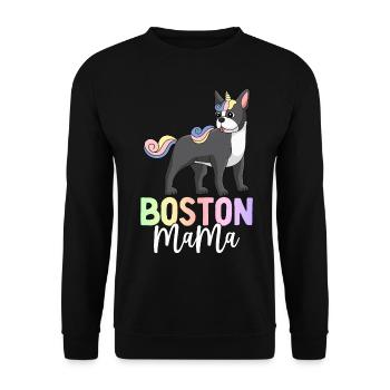 Boston Terrier Maman Chien - Sweat-shirt Unisexe - noir - Devant - Alina (178cm) & Michal (187cm)
