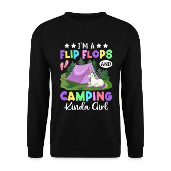 Camping-car Camping Fille Camper - Sweat-shirt Unisexe - noir - Devant - Alina (178cm) & Michal (187cm)