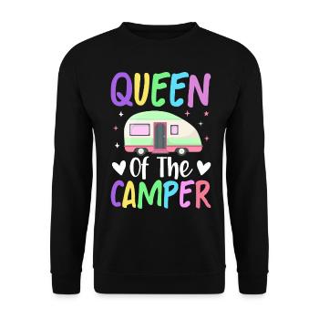 Femme Camper Camping-car Camping - Sweat-shirt Unisexe - noir - Devant - Alina (178cm) & Michal (187cm)