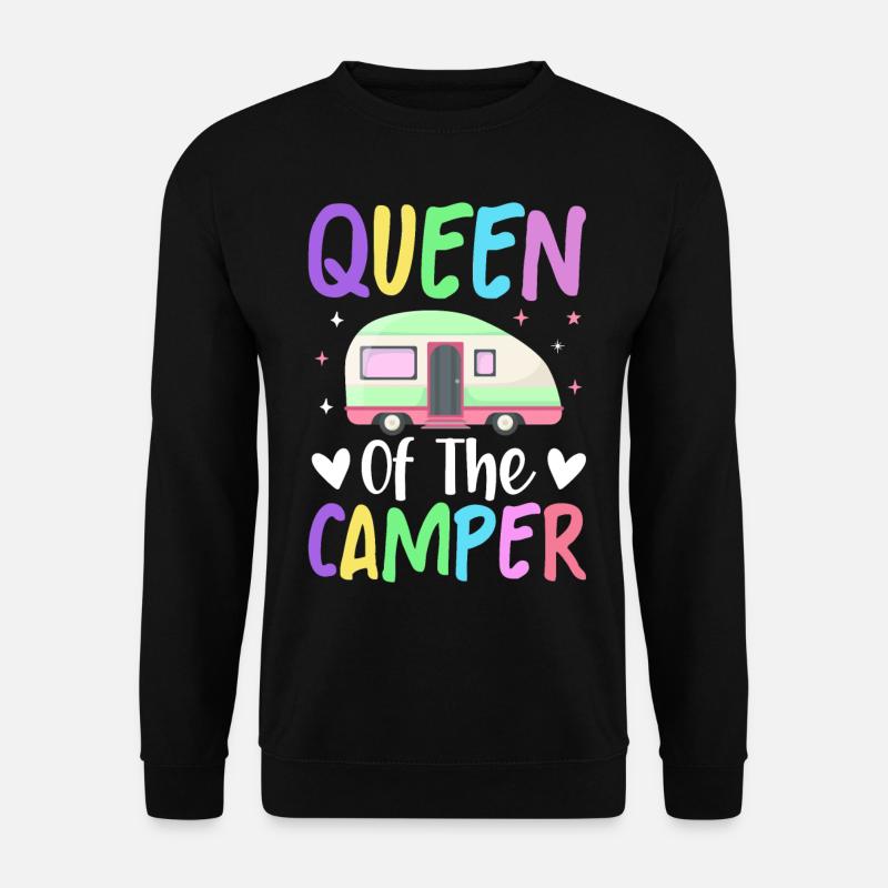 Weibliche Camper Wohnmobil Camping - Unisex Pullover - Schwarz