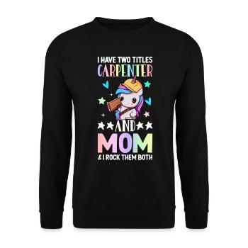 Zimmerei Holzarbeiter - Unisex Pullover - Schwarz - Vorne - Alina (178cm) & Michal (187cm)