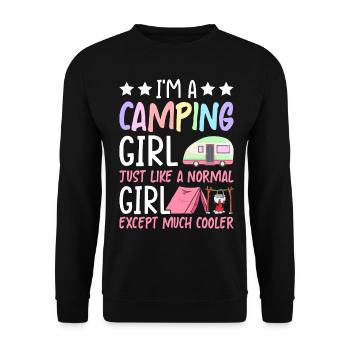 Femme Camper Camping-car Camping - Sweat-shirt Unisexe - noir - Devant - Alina (178cm) & Michal (187cm)