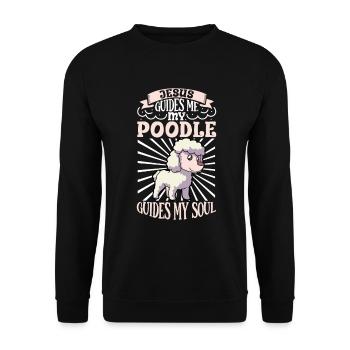 Jésus et mon caniche - Sweat-shirt Unisexe - noir - Devant - Alina (178cm) & Michal (187cm)