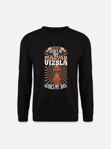 Jesus und mein Magyar Vizsla - Unisex Pullover - Schwarz