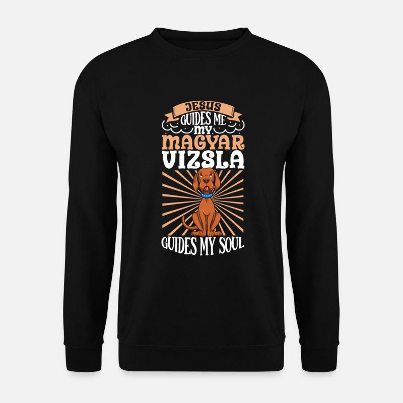Jesus und mein Magyar Vizsla - Unisex Pullover - Schwarz