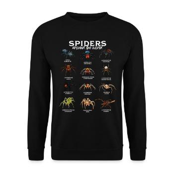 Araignées dans le monde - Espèces d’araignées - Sweat-shirt Unisexe - noir - Devant - Alina (178cm) & Michal (187cm)