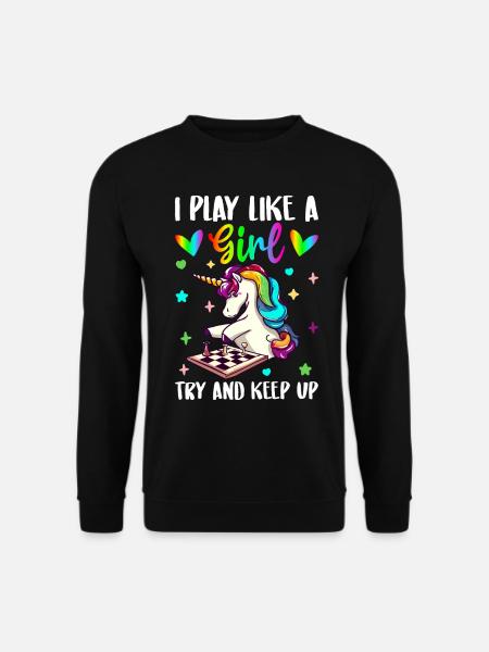 Chess Girl Schachspielerin - Unisex Pullover - Schwarz