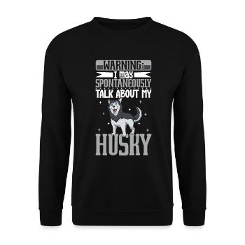 Amoureux des huskys de Sibérie - Sweat-shirt Unisexe - noir - Devant - Alina (178cm) & Michal (187cm)