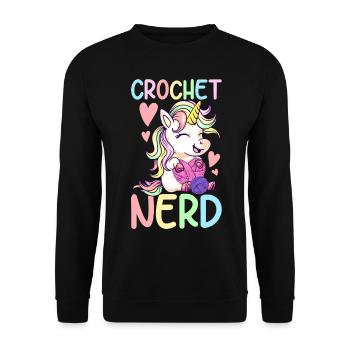 Crochet Crochet Knitting - Unisex Sweatshirt - black - Front - Alina (178cm) & Michal (187cm)