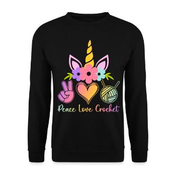Crochet Crochet Knitting - Unisex Sweatshirt - black - Front - Alina (178cm) & Michal (187cm)