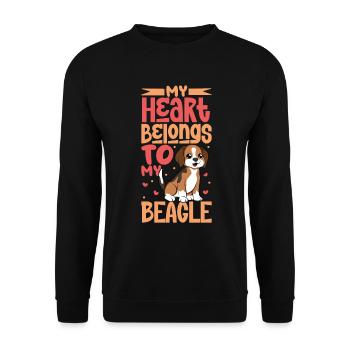 Dog Love - Beagle - Unisex Sweatshirt - black - Front - Alina (178cm) & Michal (187cm)