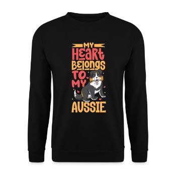 Dog Love - Australian Shepherd - Unisex Sweatshirt - black - Front - Alina (178cm) & Michal (187cm)