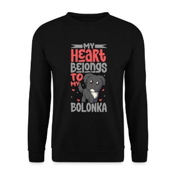 Dog love - Bolonka Zwetna - Unisex Sweatshirt - black - Front - Alina (178cm) & Michal (187cm)