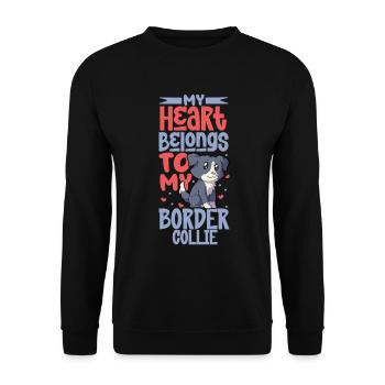 Dog Love - Border Collie - Unisex Sweatshirt - black - Front - Alina (178cm) & Michal (187cm)