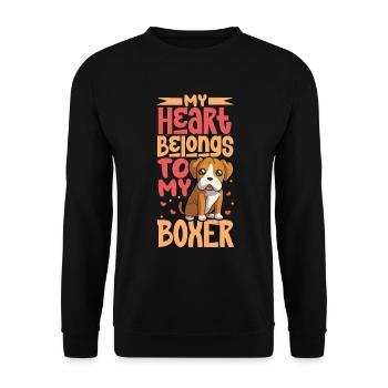 Dog Love - Boxer - Unisex Sweatshirt - black - Front - Alina (178cm) & Michal (187cm)