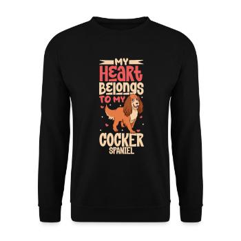 Dog Love - Cocker Spaniel - Unisex Sweatshirt - black - Front - Alina (178cm) & Michal (187cm)