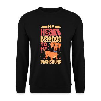 Dog Love - Dachshund - Unisex Sweatshirt - black - Front - Alina (178cm) & Michal (187cm)