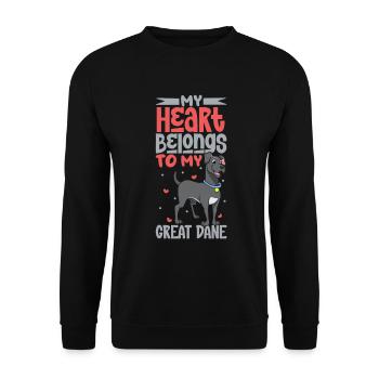 Amour des chiens - Dogue allemand - Sweat-shirt Unisexe - noir - Devant - Alina (178cm) & Michal (187cm)