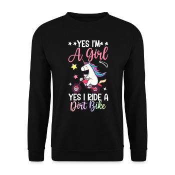 Dirt Biker - Unisex Sweatshirt - black - Front - Alina (178cm) & Michal (187cm)