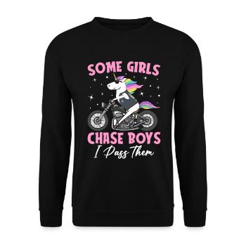 Dirt Bike Girl Female Dirt Biker - Unisex Sweatshirt - black - Front - Alina (178cm) & Michal (187cm)