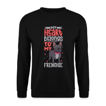 Dog Love - French Bulldog - Unisex Sweatshirt - black - Front - Alina (178cm) & Michal (187cm)
