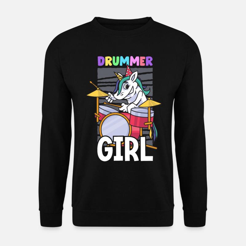 Schlagzeugerin Musikerin Schlagzeugliebhaberin - Unisex Pullover - Schwarz