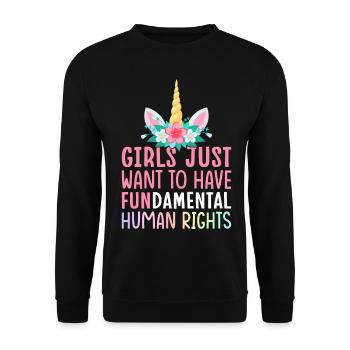 Liberal Feministisch Weiblich - Unisex Pullover - Schwarz - Vorne - Alina (178cm) & Michal (187cm)