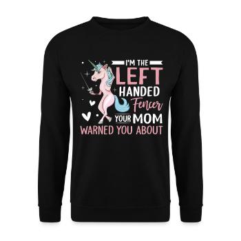 Fechtmädchen - Unisex Pullover - Schwarz - Vorne - Alina (178cm) & Michal (187cm)