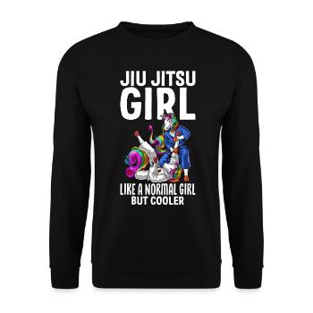 BJJ Mädchen Kampfsport - Unisex Pullover - Schwarz - Vorne - Alina (178cm) & Michal (187cm)