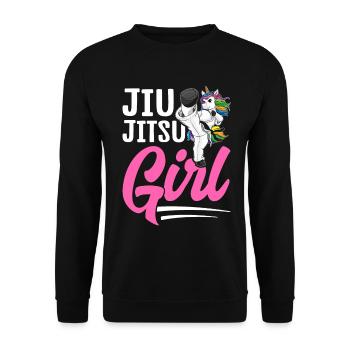 BJJ Mädchen Kampfsport - Unisex Pullover - Schwarz - Vorne - Alina (178cm) & Michal (187cm)