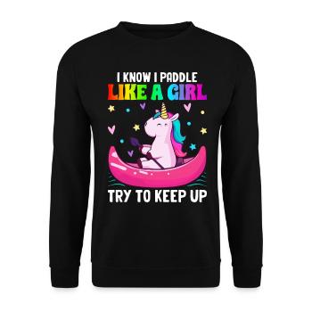 Kayakiste féminine paddle - Sweat-shirt Unisexe - noir - Devant - Alina (178cm) & Michal (187cm)