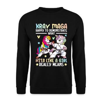 Martial Art Girl - Unisex Sweatshirt - black - Front - Alina (178cm) & Michal (187cm)